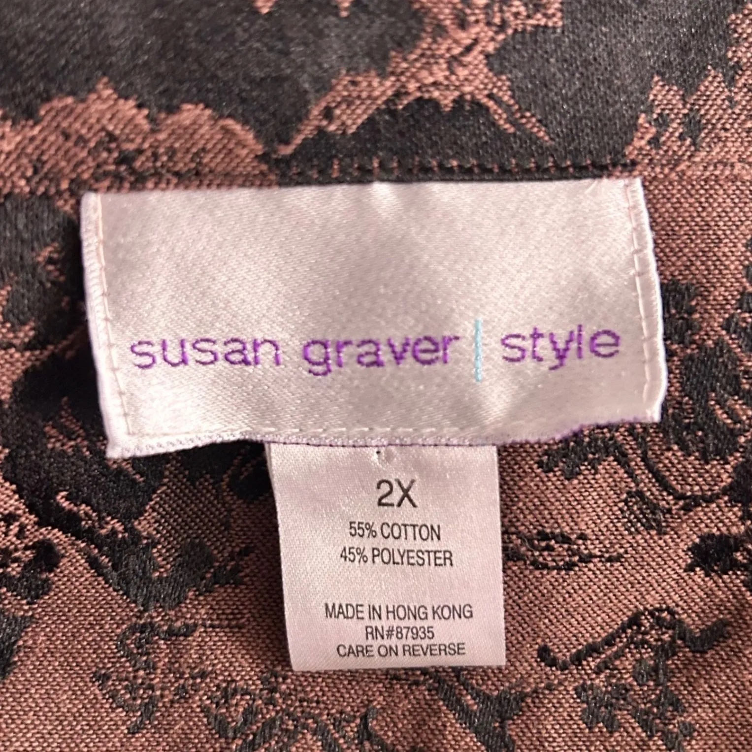 Susan Graver Womans Blazer Jacket Size 2x Dark Florals Romantic Jacquard - Image 6