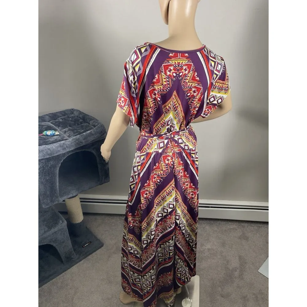 Ashley Stewart Colorful Striped Georgette Maxi Dress Women's Plus‎ 18/20 B-R - Image 2