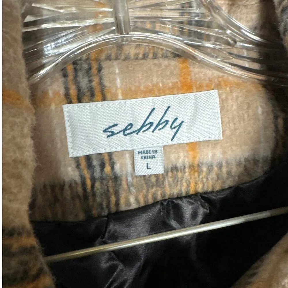 NWT Sebby Women's Oversized Plaid Fall Shirt Coat size large - Image 5