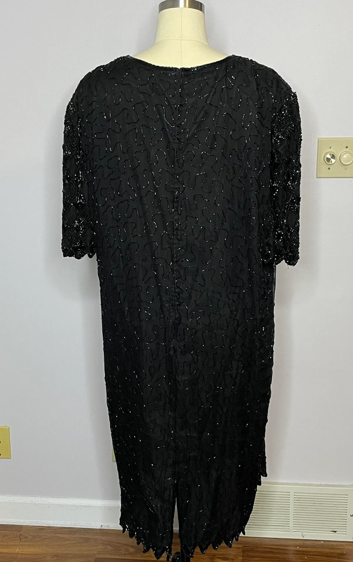 Vintage Laurence Kazar Beaded Cocktail Dress - Image 3