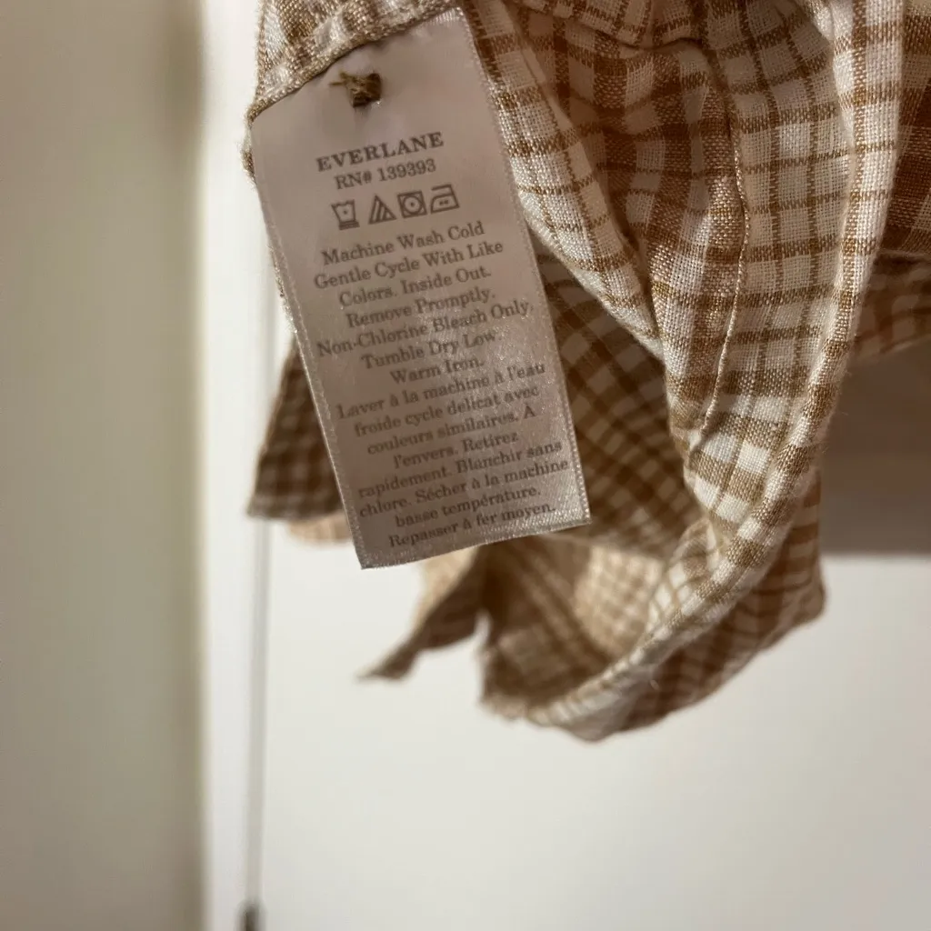 Everlane 100% Linen Checkered Button-Down Shirt - Image 8