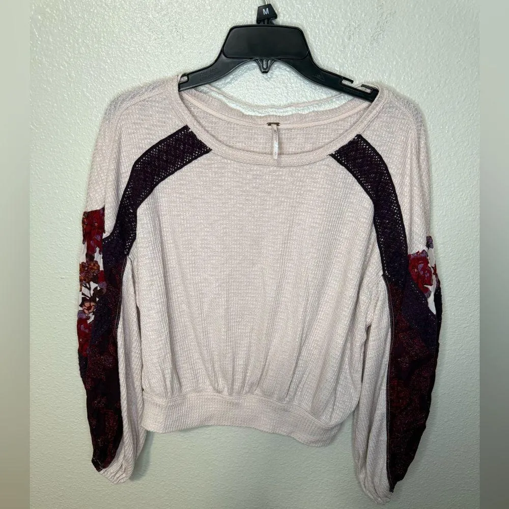 Free People Casual Clash Rose Balloon Sleeve Thermal Top - Image 3