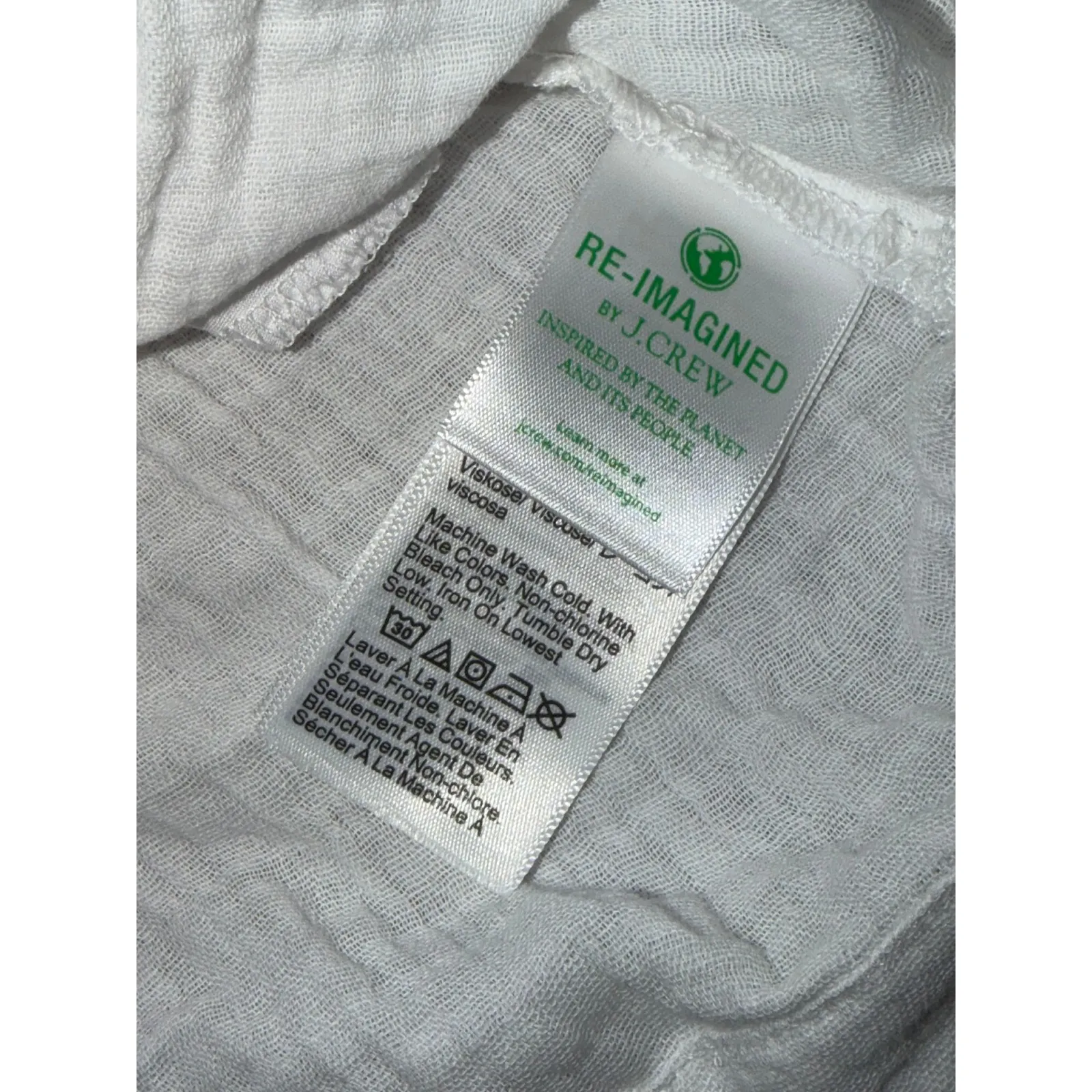 J. Crew White Gauze V Neck Short Sleeve Shirt Dress Women's Petite, Size S, NWT - Image 7