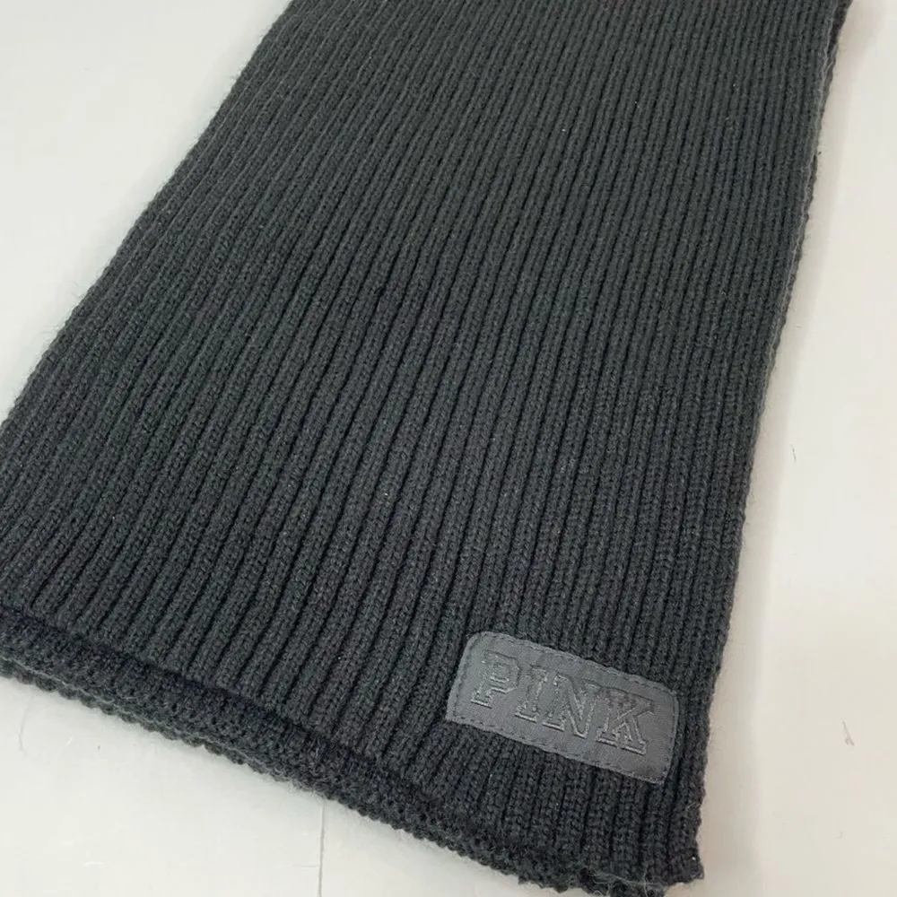 PINK Victoria's Secret Black Knit Scarf - Image 2