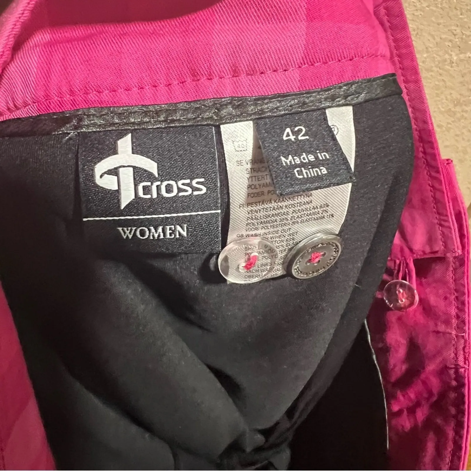 Cross Sportswear pink plaid golf skirt with shorts / skort 42 Size 12 - Image 6