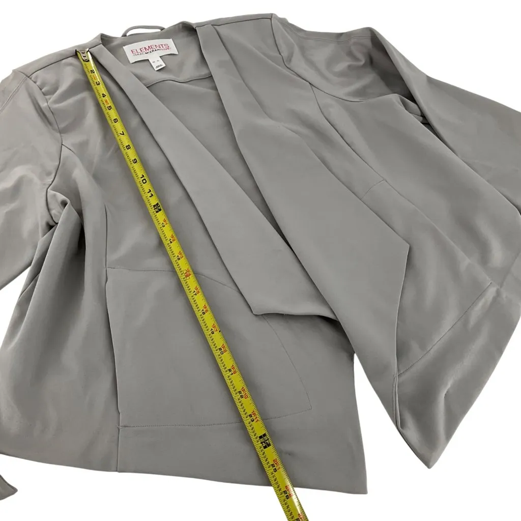 Elements Isaac Mizrahi Live Gray Waterfall Open Front Blazer Jacket XL Layering - Image 7