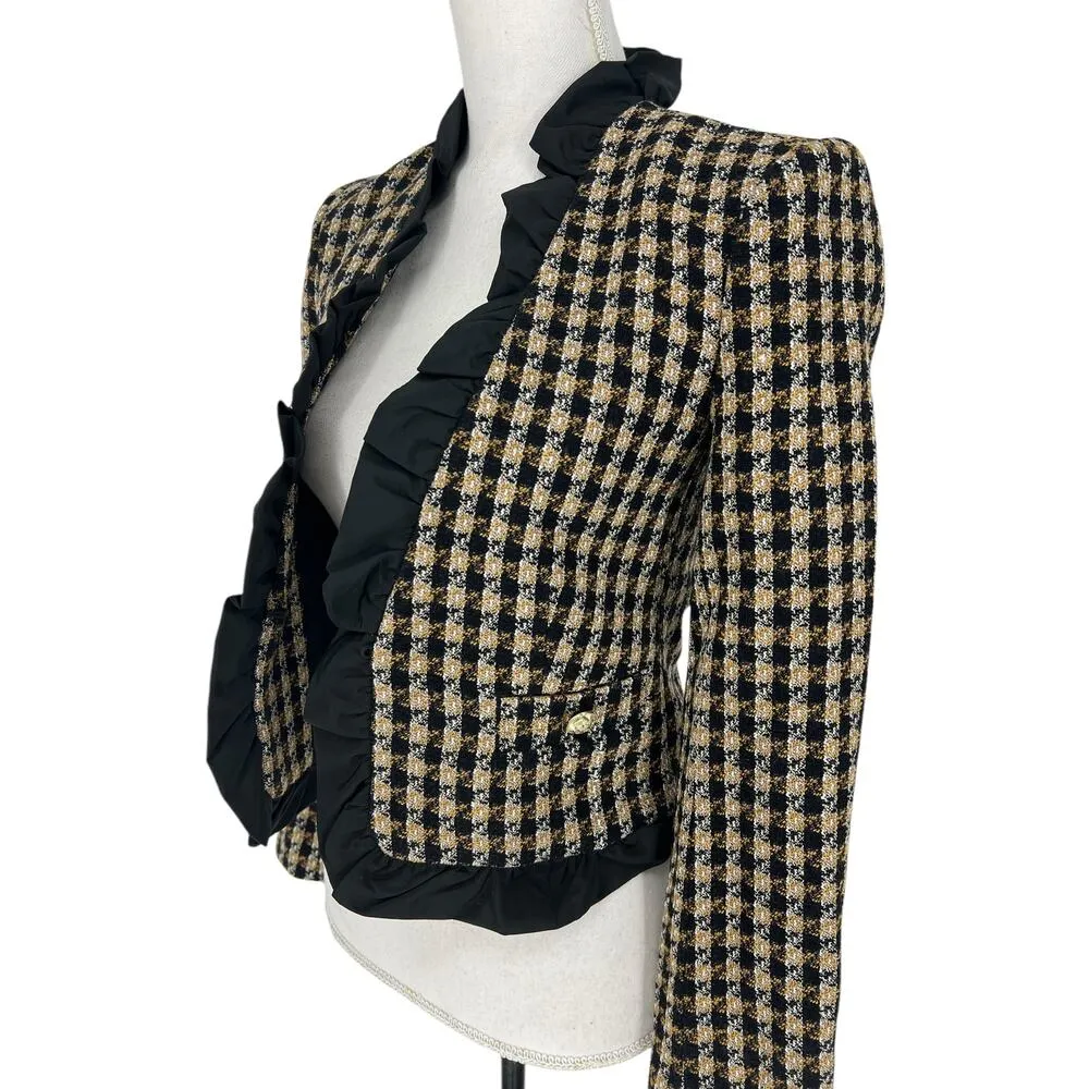 Derek Lam 10 Crosby Betti Plaid Twisted Ruffle - Image 10
