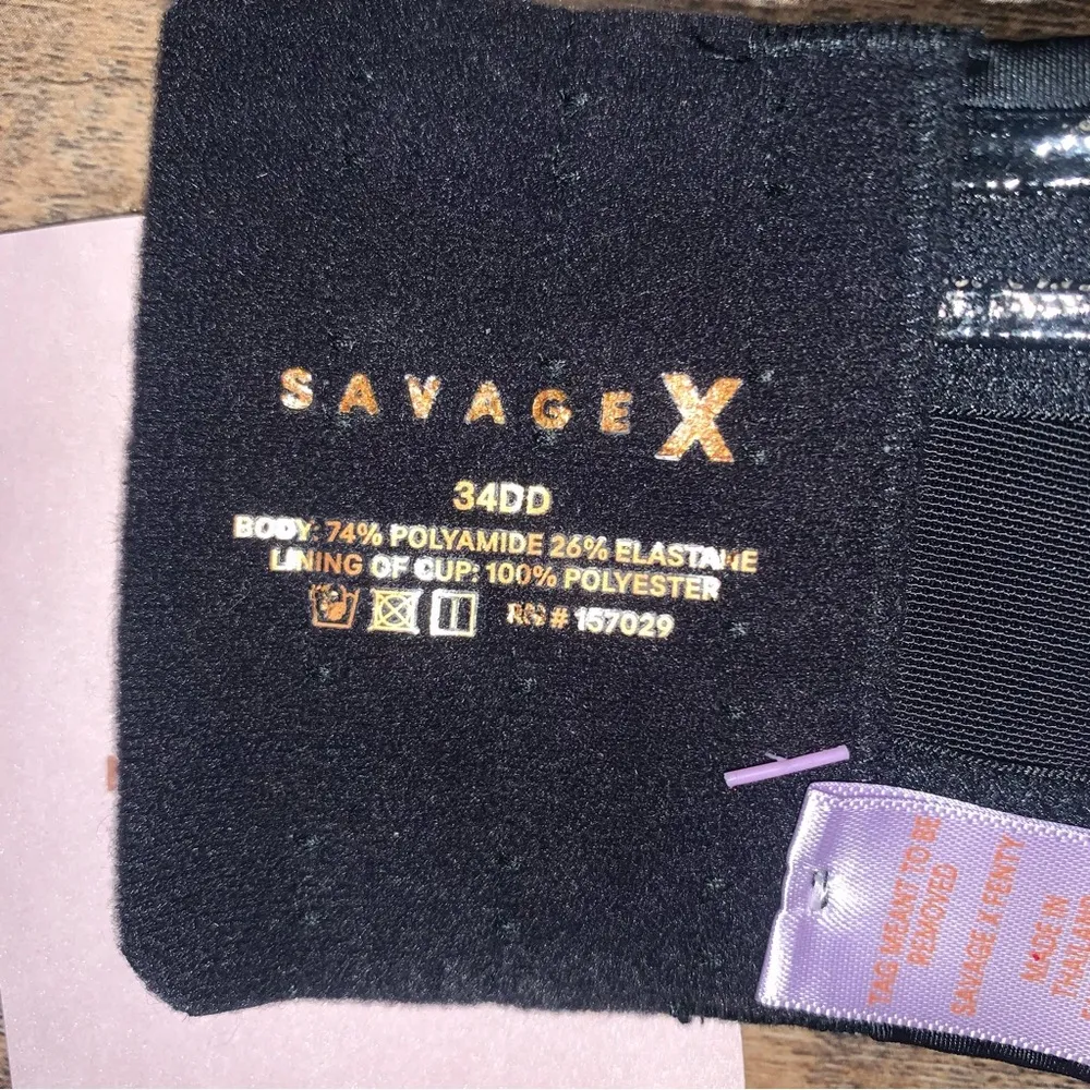 Savage x Fenty Push Up Bra 34E(34DD) Black New With Tags - Image 7