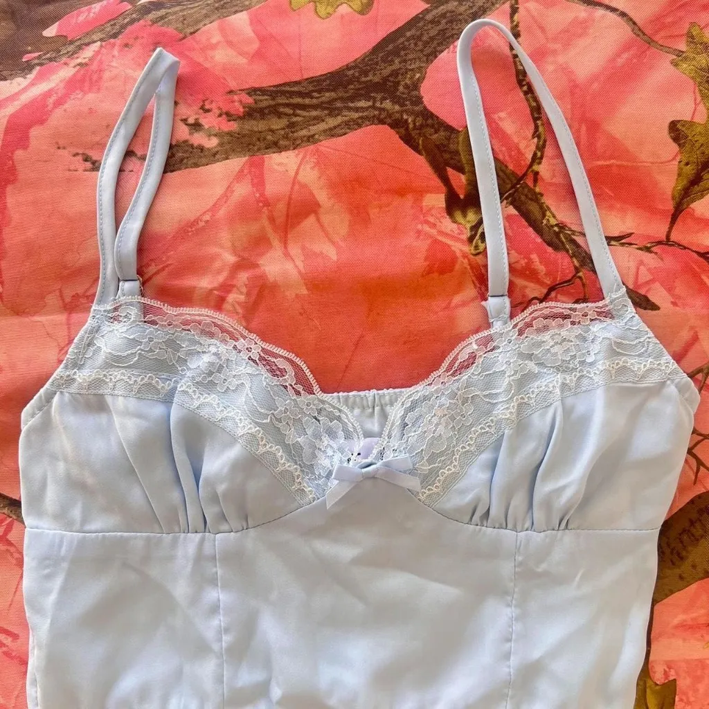 princess polly baby blue lace coquette crop top  - Image 6