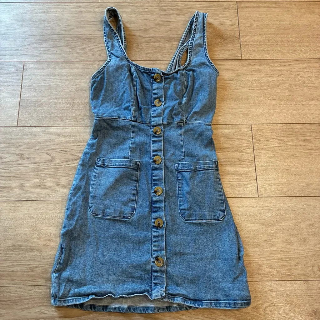 Show Me Your Mumu Blue Cora Dress Denim Maliblue Button Mini Size S - Image 2