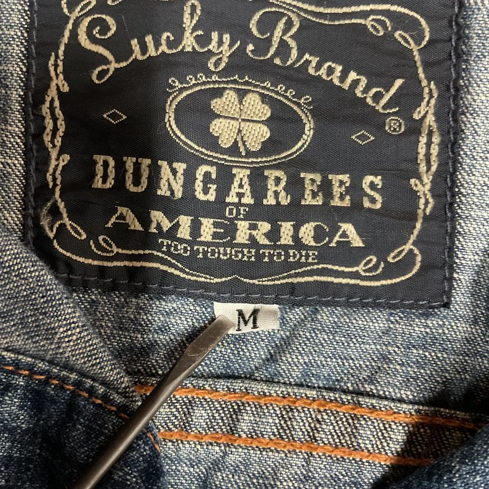 Lucky Brand Dungarees America Women's Denim‎ Trucker Jean Jacket Size M - Image 15