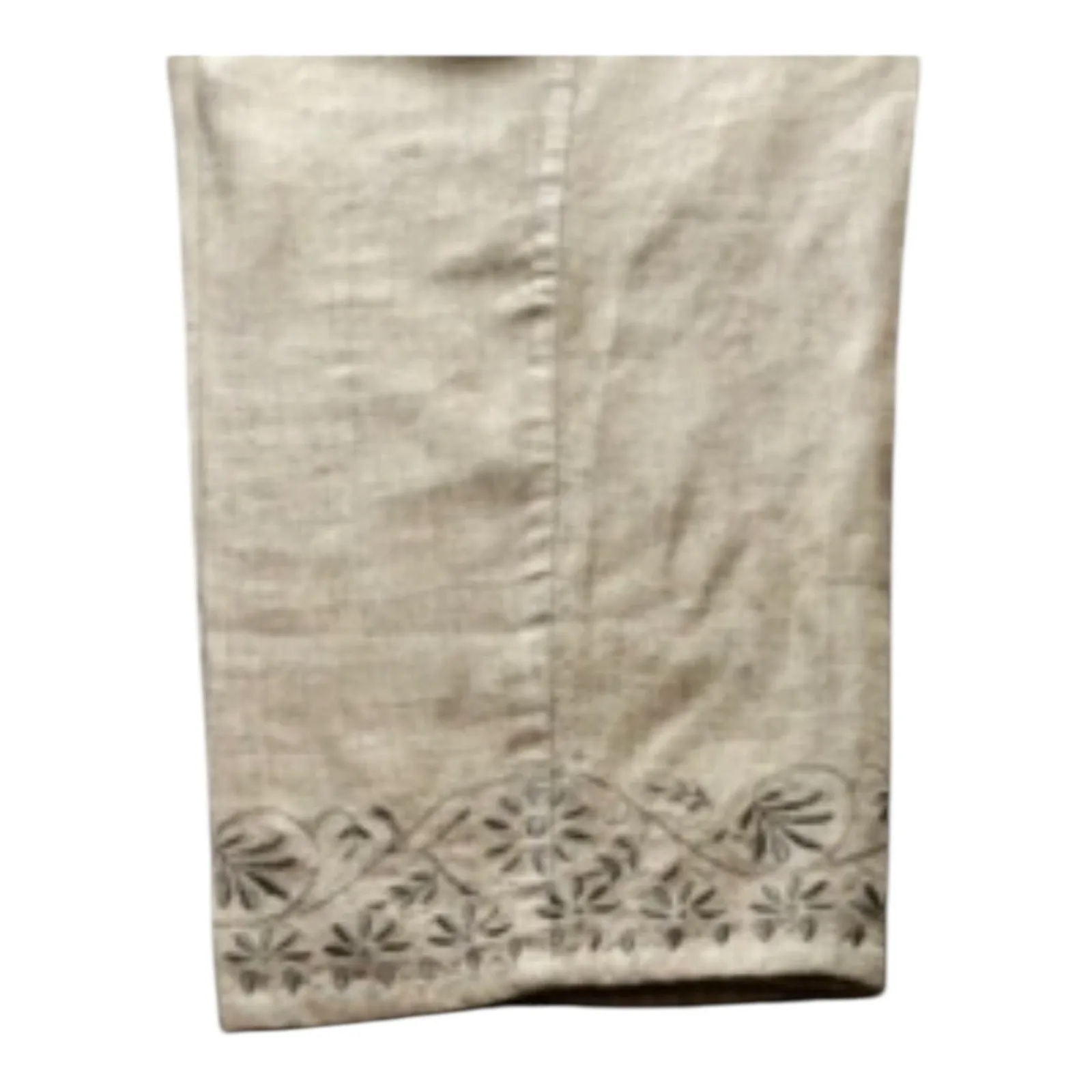 Vintage Sigrid Olsen Sport Linen Pants Beige Embroidered Hem 100% Linen Size 14 - Image 13