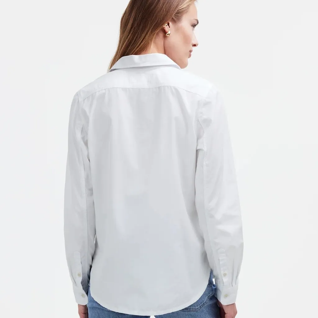 Madewell Denim Button-Up Shirt: Garment-Dyed Edition in Eyelet White, Size XS - Image 6