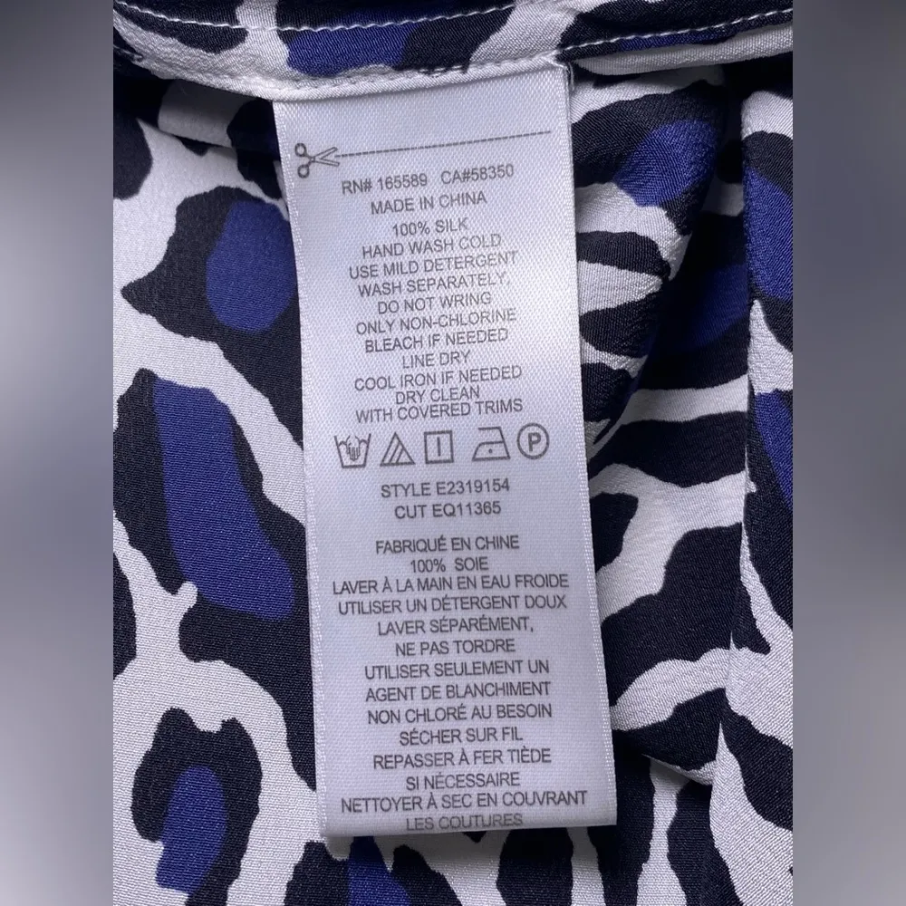 EQUIPMENT FEMME COLLARLESS Mandarin Collar Button Down Blouse SILK - Image 11