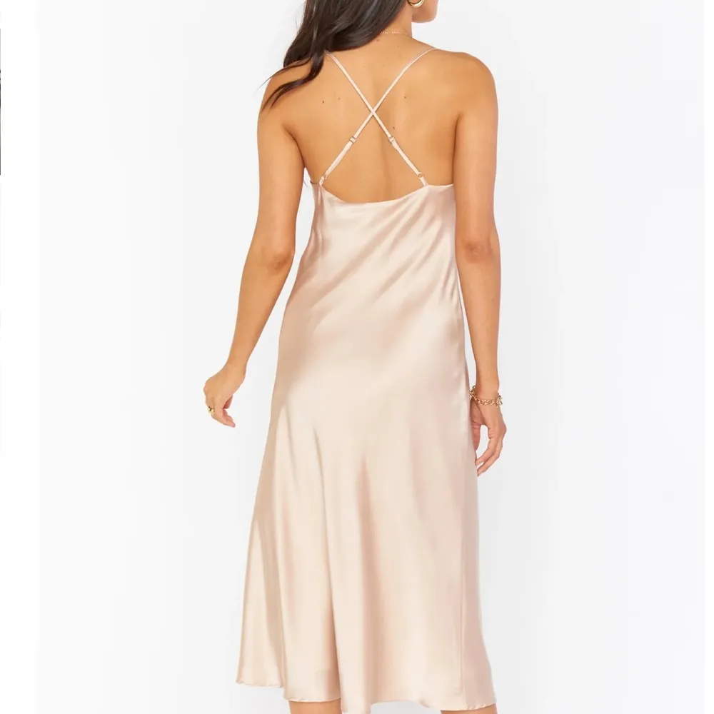 Show Me Your Mumu Verona Cowl XXL Champagne Luxe Satin Pink Dress Formal Wedding - Image 3
