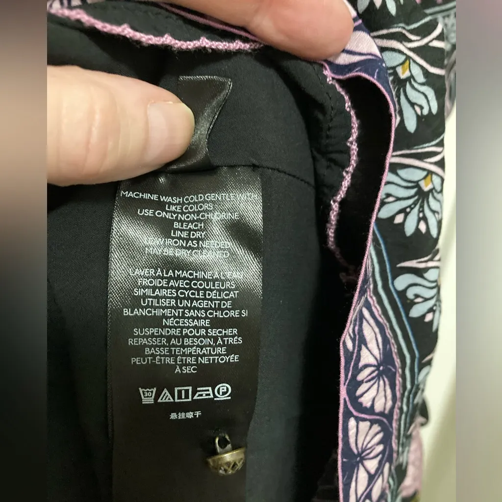 ***Anthropologie Dasha Smocked Black Floral Print Midi Dress - Image 6