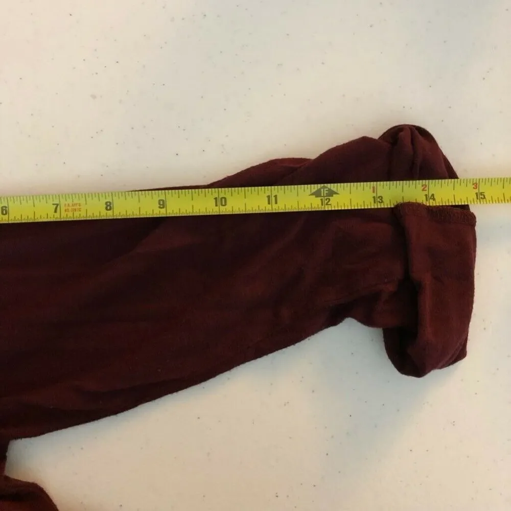 Pleione Womens Top Red Roll Tab Sleeve Shark Bite - Image 3