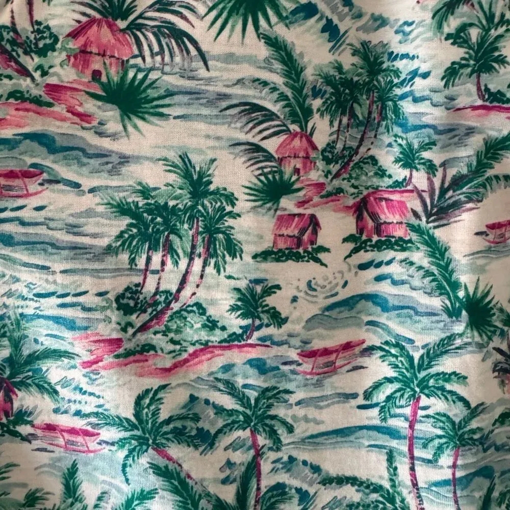 Stella Parker Sleeveless Print Palm Trees Turquoise Beach Top SZ XL # 2510 Green - Image 7