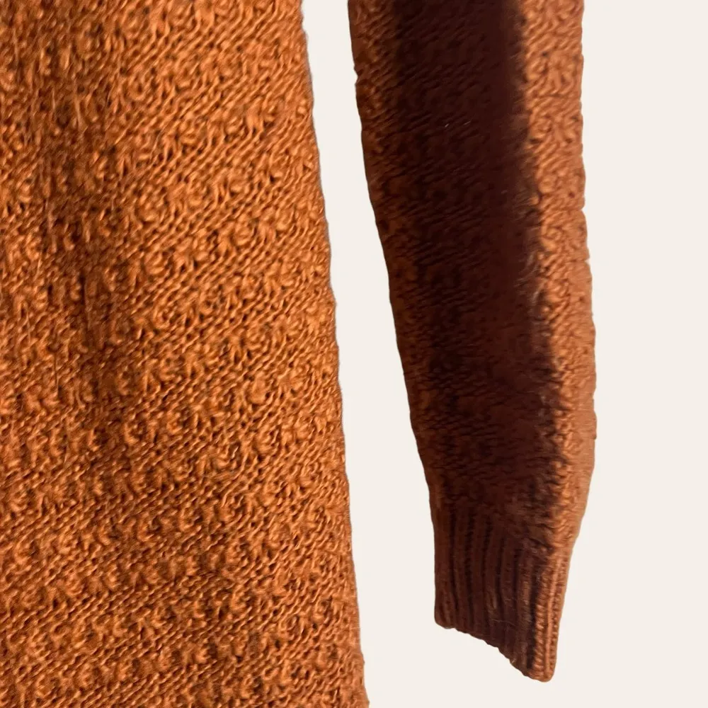 Pamela Love Orange Fringe Long Sleeve Knit Sweater Midi Dress Size XL - Image 10