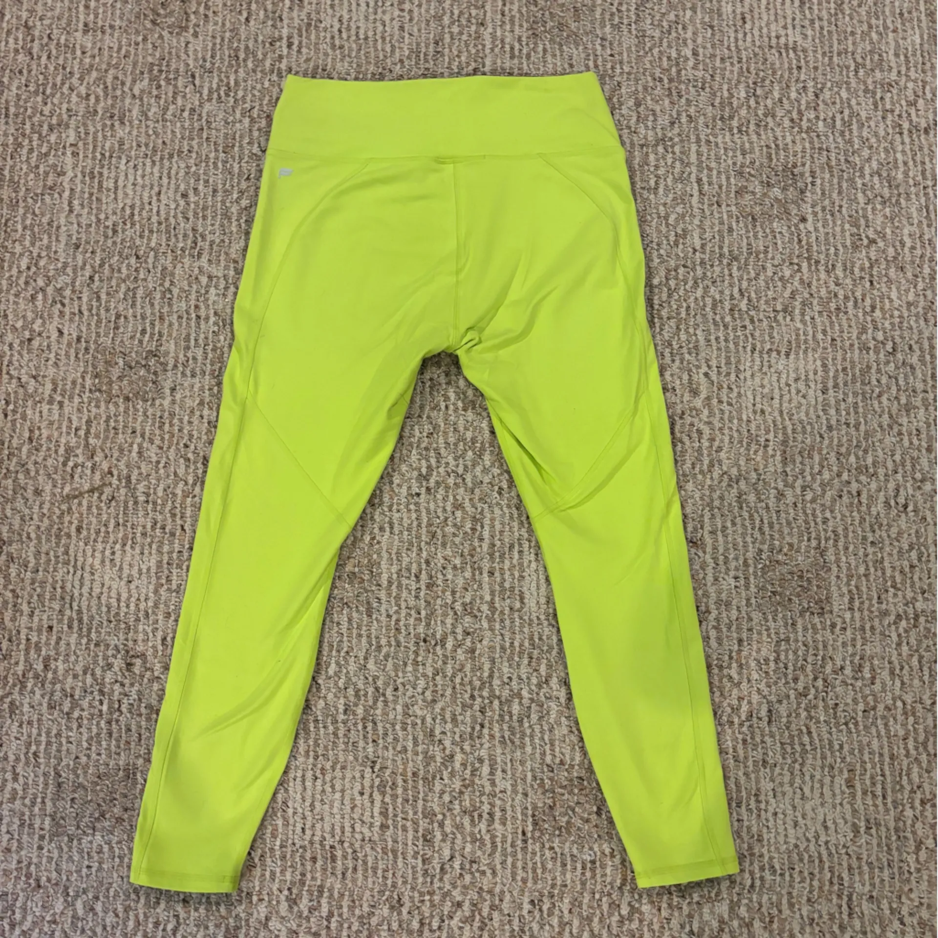 Fabletics Bright Neon Yellow Power Hold High-Waisted Leggings - Image 2