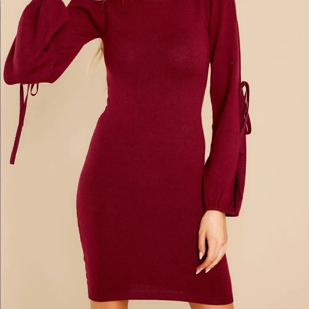 ‎Cutout Sleeves Sweater Dress - Image 9