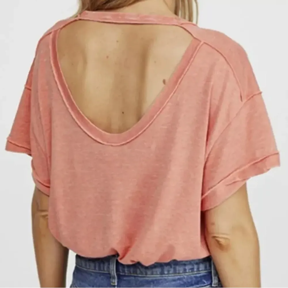 We the Free All Mine orange lightweight short sleeve top size small - Image 4