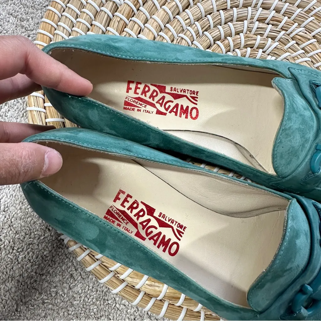 Salvatore Ferragamo Women’s Gancini Espadrilles Flats Shoes Slip On Suede 8B - Image 11