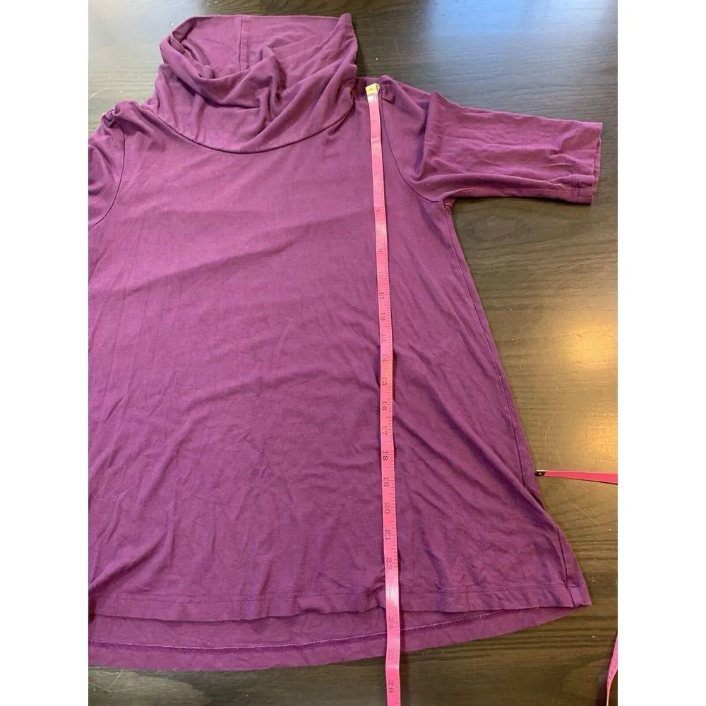 April Cornell Cottagecore Turtleneck Top Womens XXS‎ Pink Knit Short Sleeve Puff - Image 8