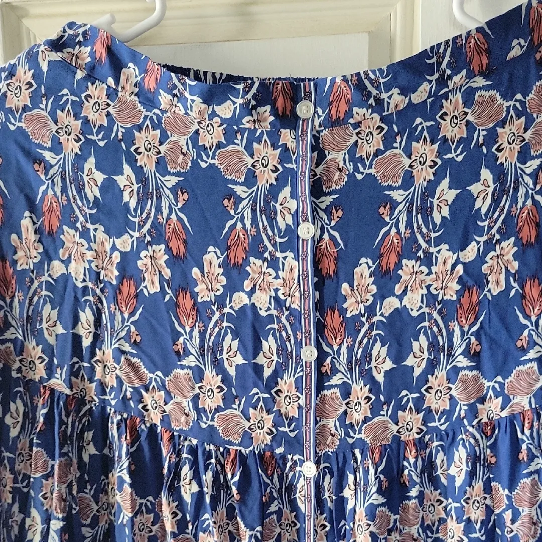 MAXI Studio Floral Blue Maxi Skirt Size S - Image 8