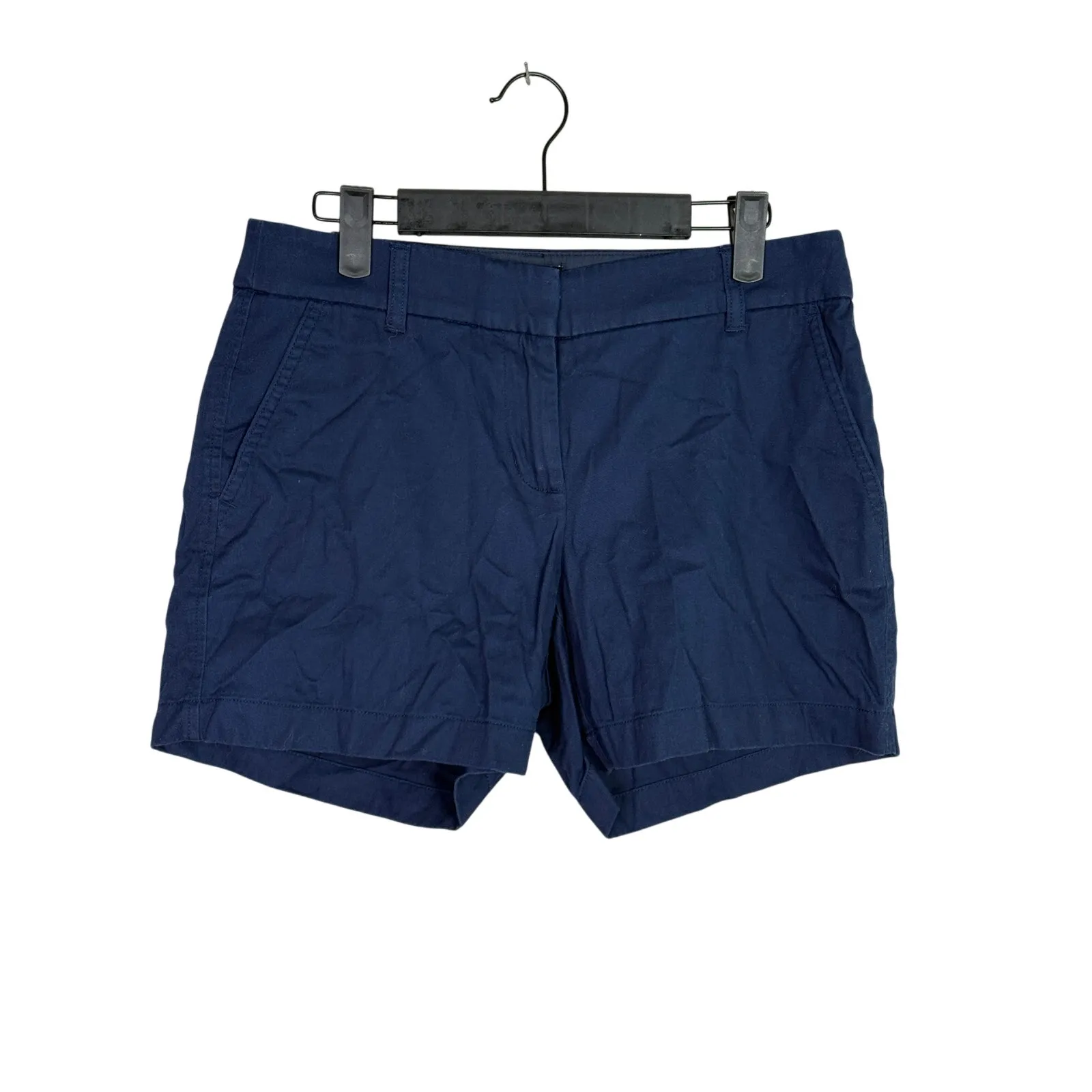 J. Crew Cotton Classic Chino Utility Flat Front Pocket Casual Shorts 4 Navy Blue - Image 14