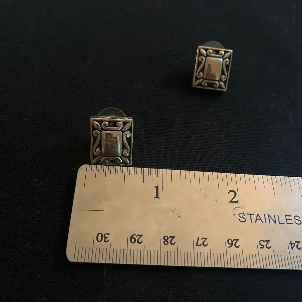 Viking Celtic style silver tone earrings studs - Image 4