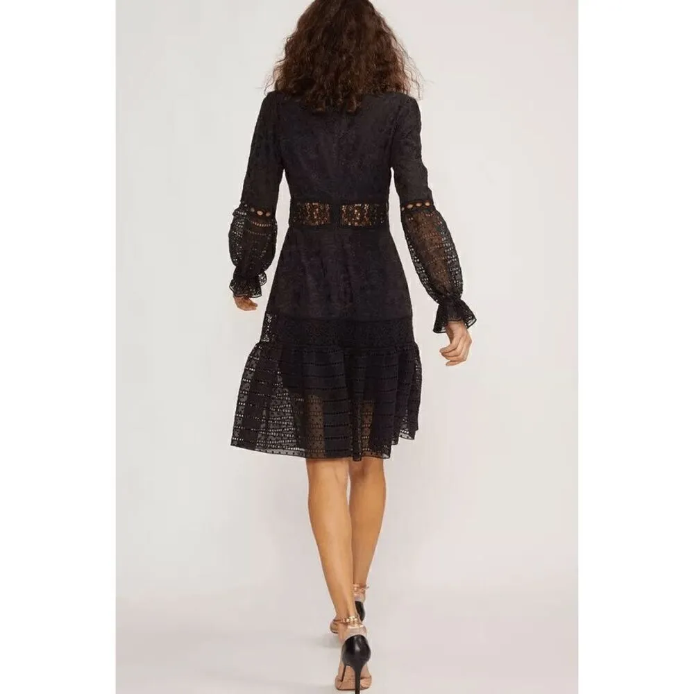 Cynthia Rowley Black Wicker Park Lace Eyelet Dress Size 8 NWT - Image 14