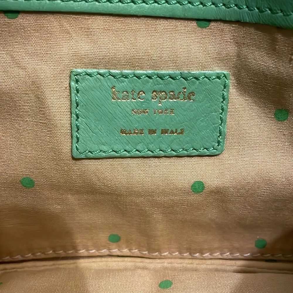 Kate Spade Mini Shoulder Bag Green Leather with Gold Chain - Image 3