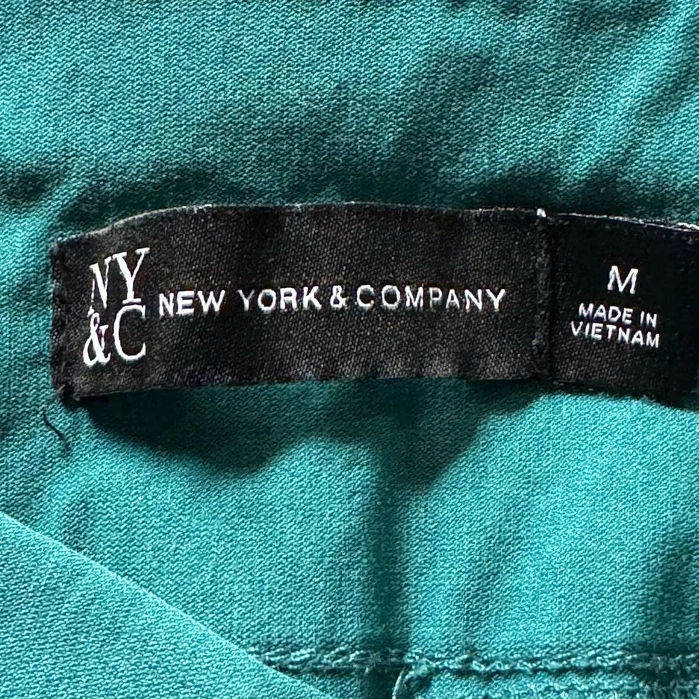 New York & Company Teal Green Stretchy Skinny Pants M Medium - Image 4