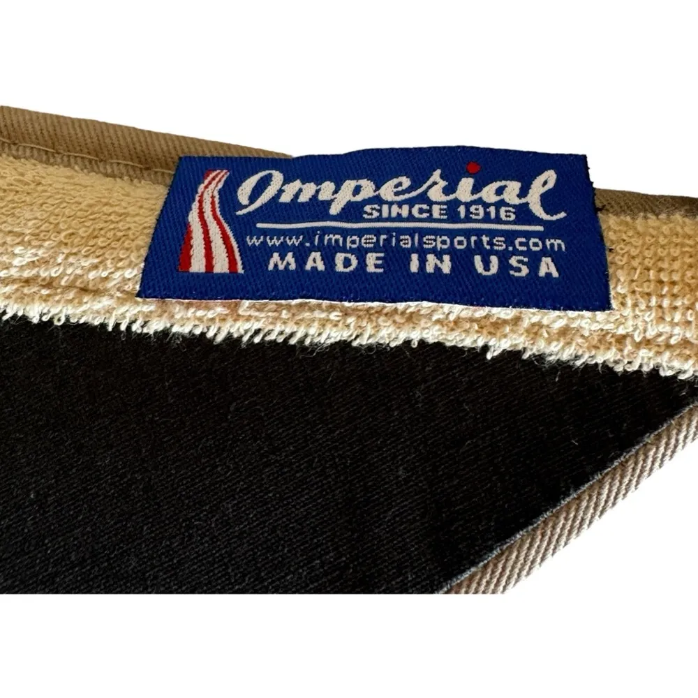 Imperial Sports Khaki Visor Hat Tan & Navy Blue Embroidered - Image 6