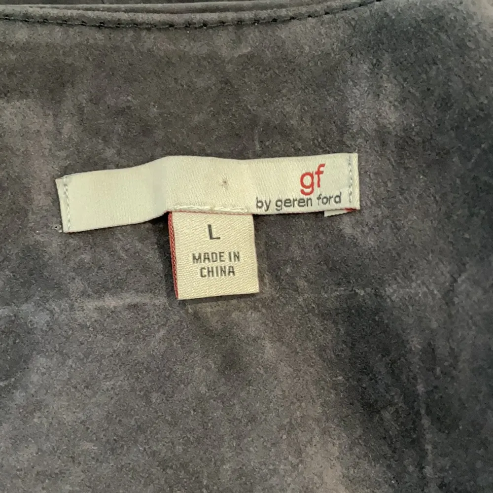 GF by Geren Ford Blue/Gray Leather Suede Snap Buttons Jacket Size Large - Image 8