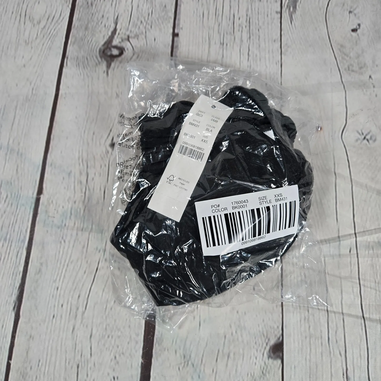 J. Crew‎ Scrunchie-strap squareneck bikini top Black XXS NWT - Image 8