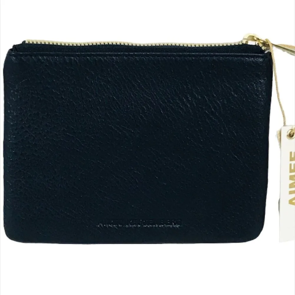 Aimee Kestenberg Dubai Leather Benjamins Clutch Dark Navy Blue - Image 2