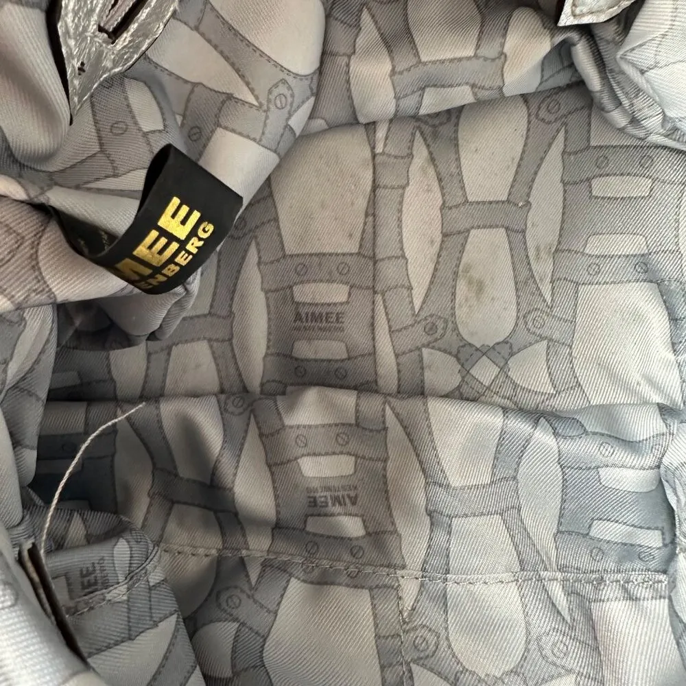 Aimee Kestenberg SIlver Pebble Metallic Zoe Satchel - Image 9