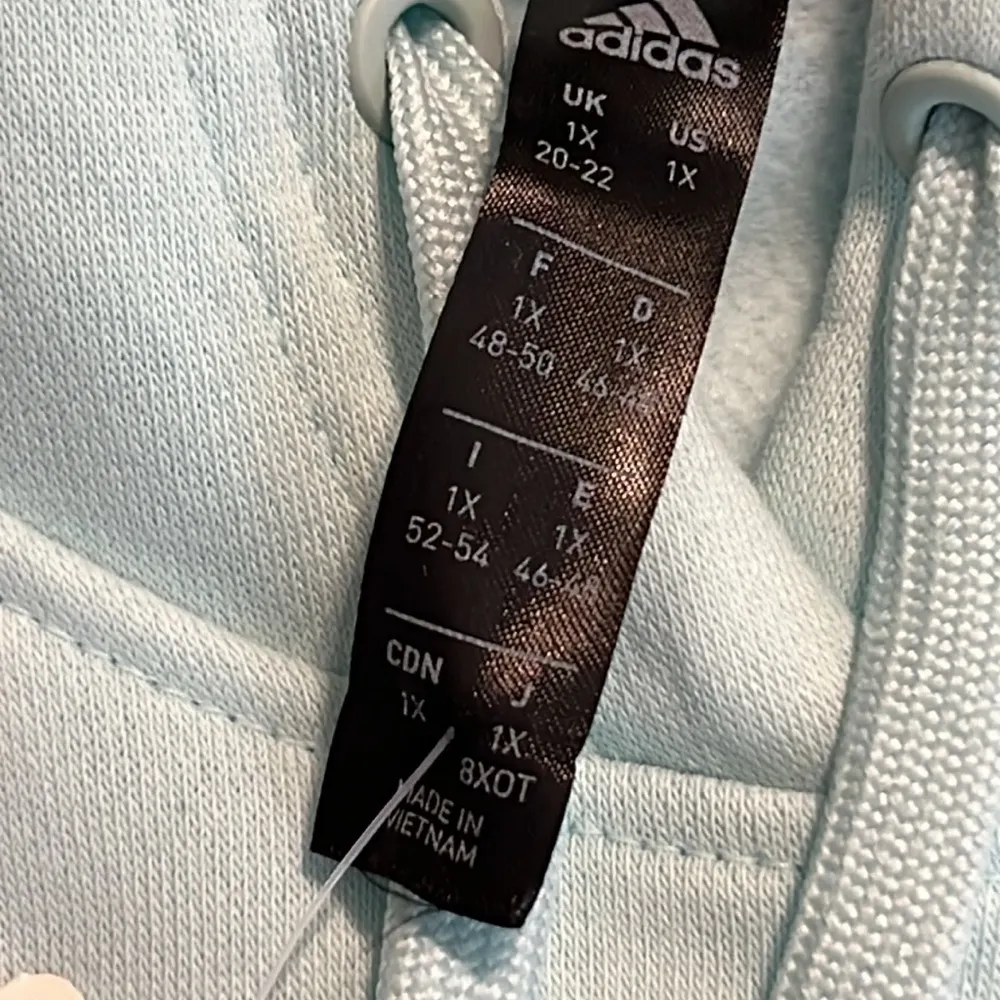 Adidas size 1X halo mint graphic fleece hoodie drawstring hood kangaroo pocket - Image 5