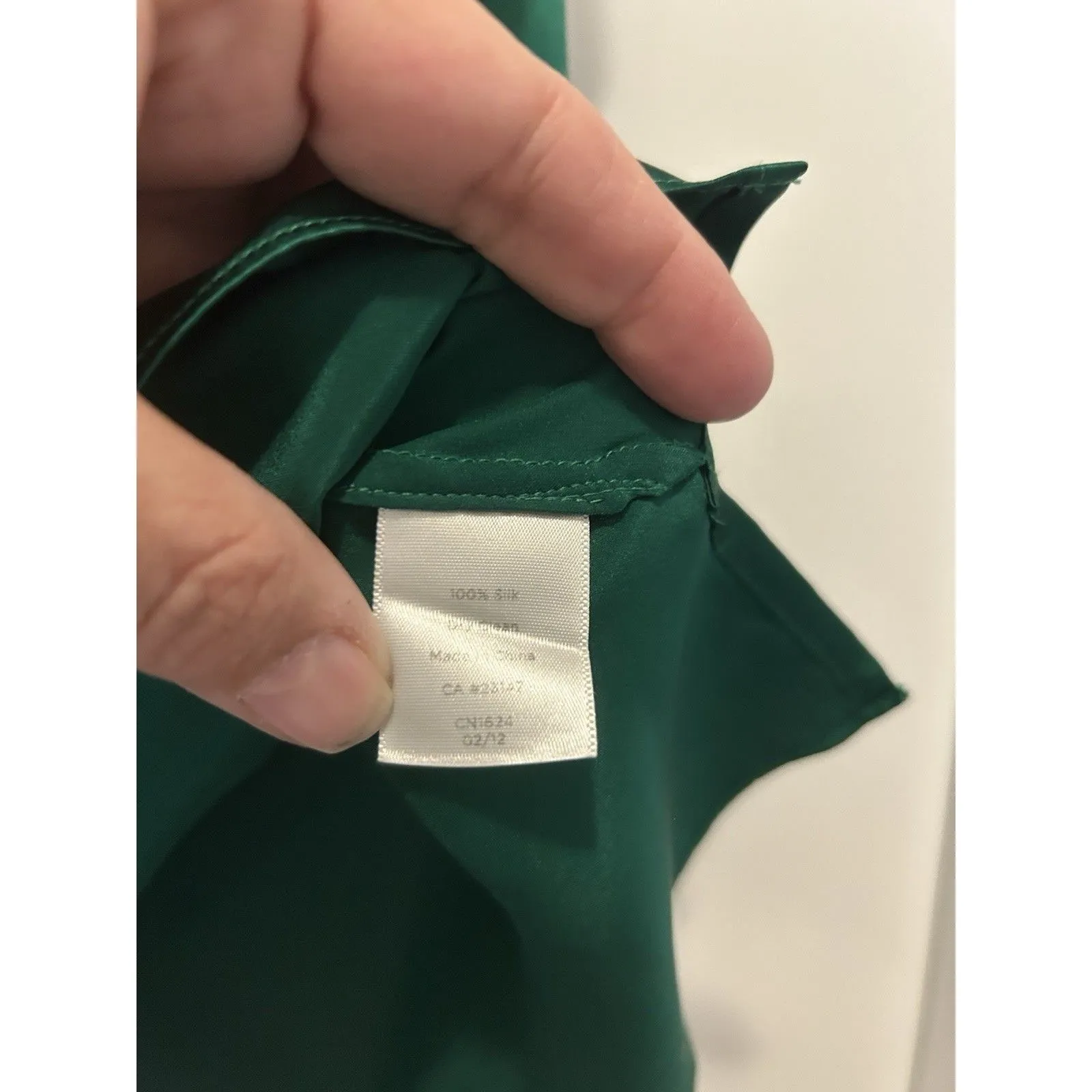 Talbot's Women Green Silk Tee Tank Cami Scoop Neck Size 4 Office Work Minimalist - Image 3