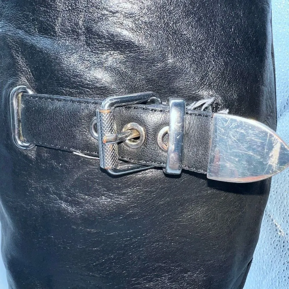 Marc Fisher Women's Black Misty Leather Knee High Riding Boots - Image 7