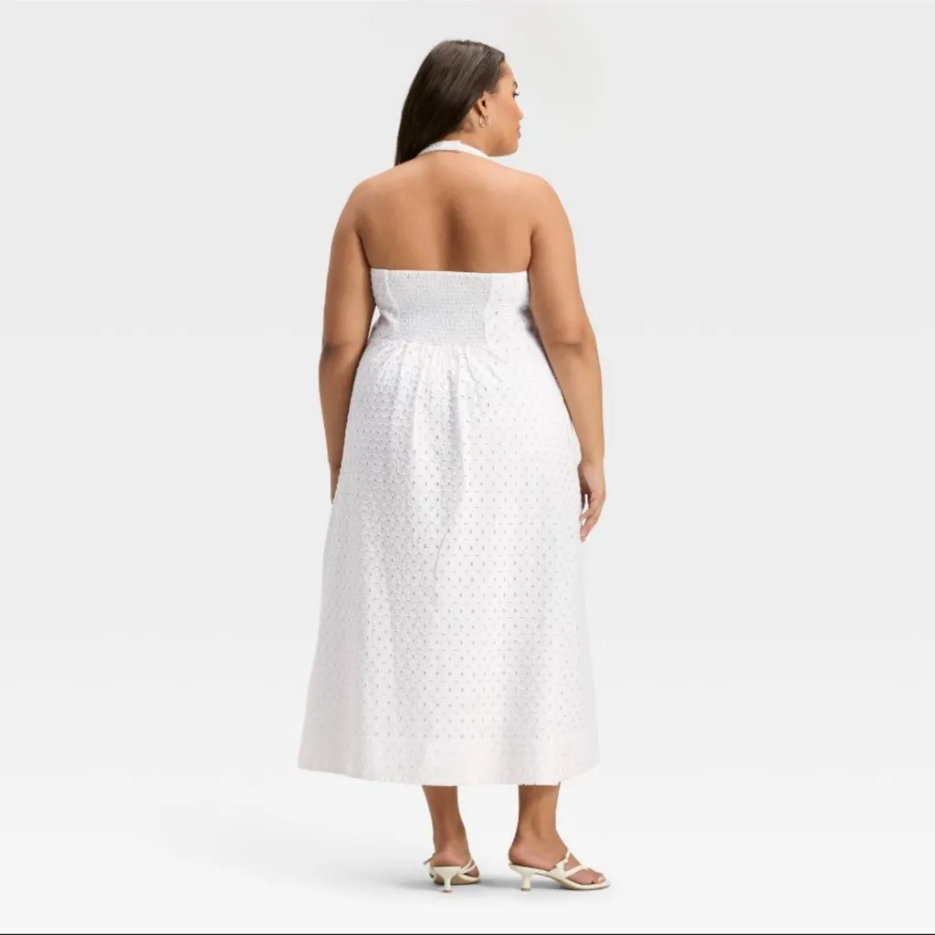 NWOT Women's Eyelet Maxi A-Line Dress - A New Day™ - Image 3