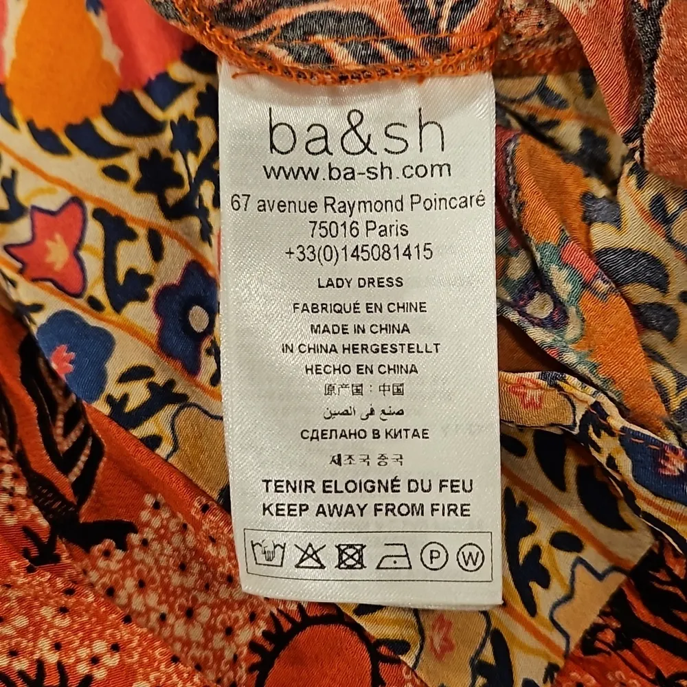 💕BA&SH💕 Gaia Tunic Dress ~ Orange Floral Print XS - Image 16