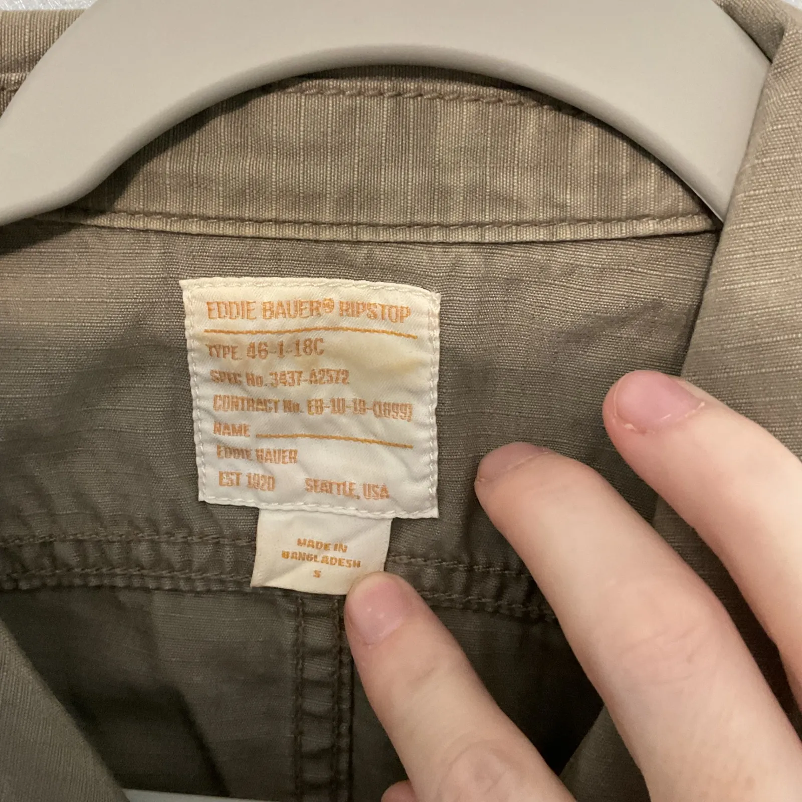 Eddie Bauer  Hipstop Utility Jacket Khaki Button Front Collared Womens Small - Image 3