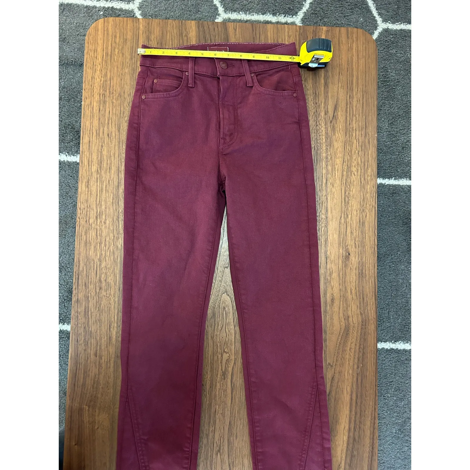 Mother Jeans The Rascal Sliced Up Heel Jeans In Burgundy Women’s Size 24 NWOT Red - Image 7
