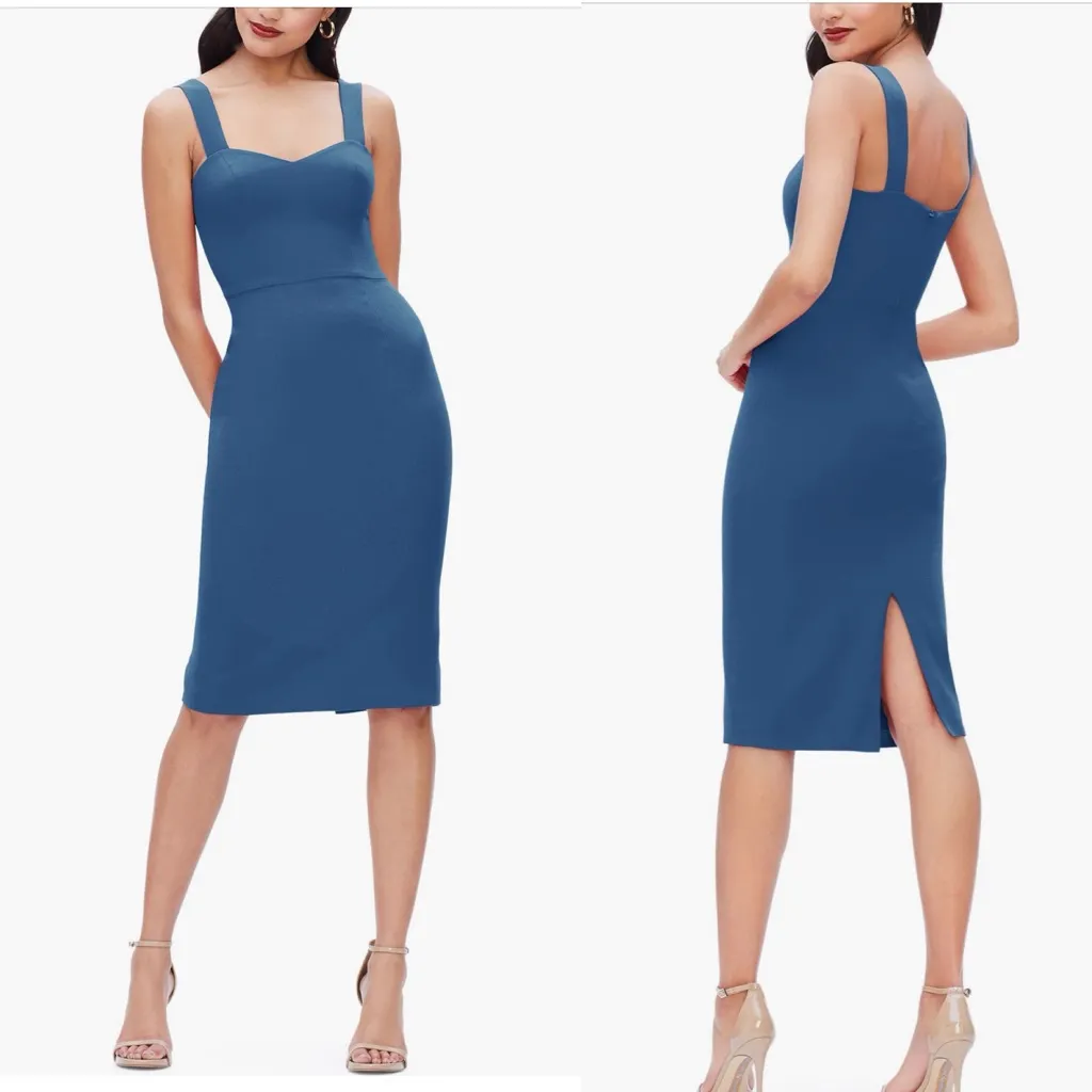 Dress the Population Nicole Sweetheart Cocktail Peacock‎ Blue SZ Small NEW *FLAW - Image 2