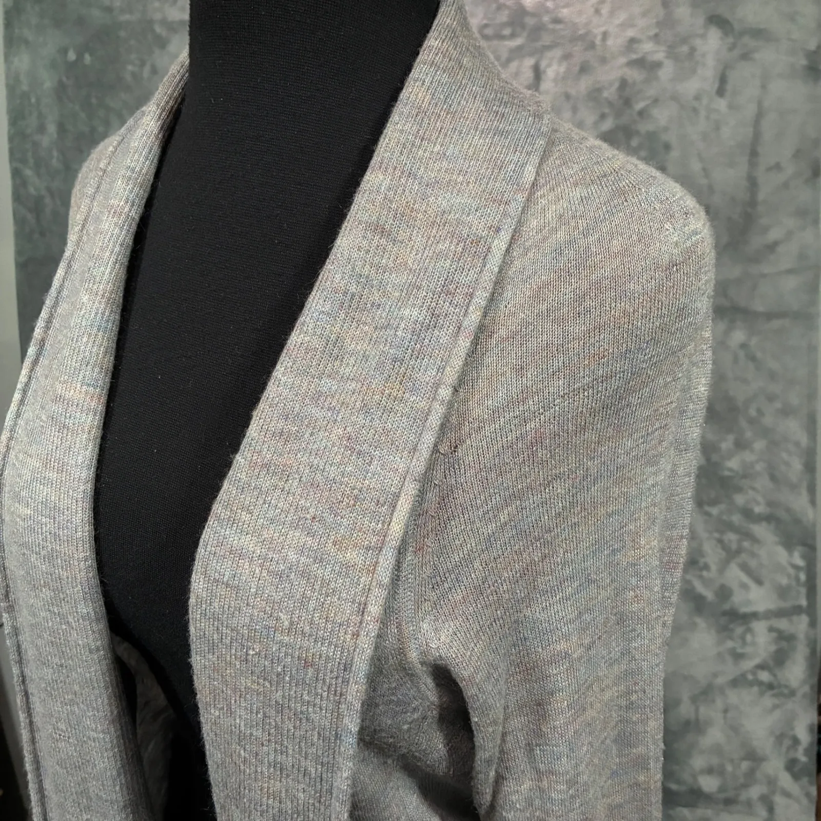 Theory Wool Alpaca Blend Gray Open Front Long Sleeve Cardigan Sweater Women's S - Image 5