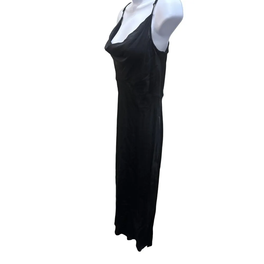 Black Cocktail Dress With Adjustable Straps & Cowl Neck Anthropologie Womens Siz - Image 2