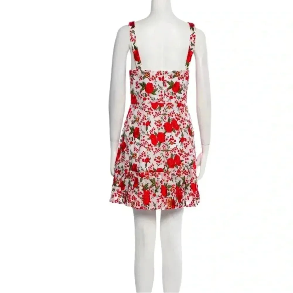 Alexis Melora Rose-Print Pleated Mini Dress Embroidered Size XL NWT - Image 7